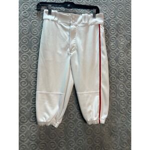 Champro Youth‎ Baseball Softball Pants White Red Stripe Elastic Cuffs Size L